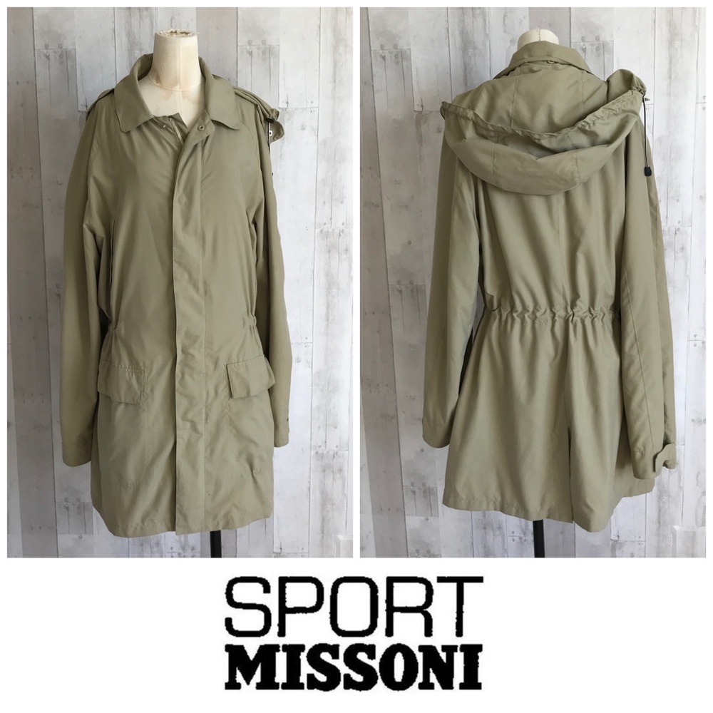 Missoni Sport rain coat trench waterproof tan XL